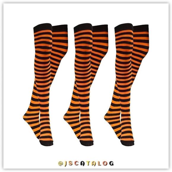 Spandex Striped Halloween Cosplay ThighHighs Stockings Socks OSFM - Picture 9 of 9